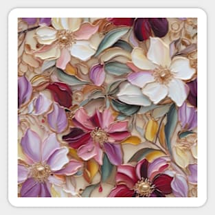 Floral design oil painting background Sticker